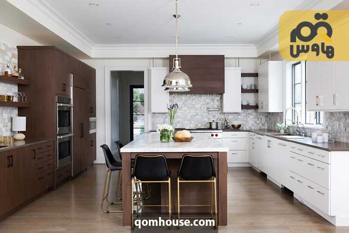 تصویر کابینت دو رنگ مدرن