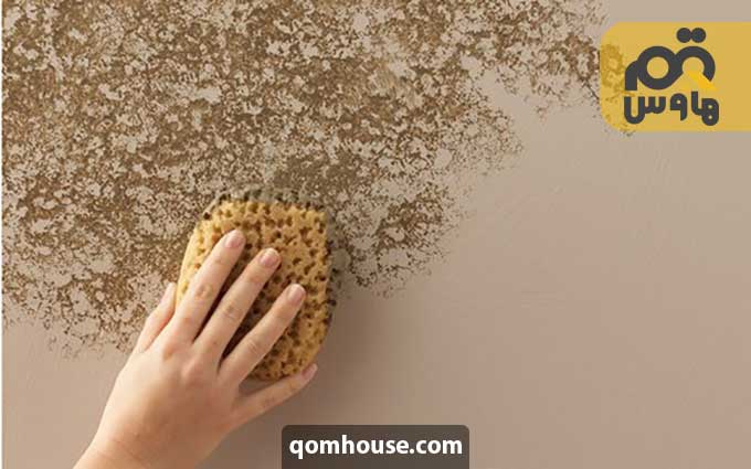 تصویر پتینه کاری با استفاده از اسفنج